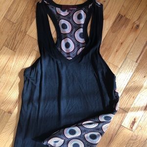 Black V neck Tank top with detailed back